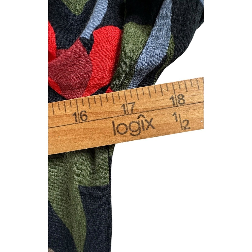Zara Trafaluc Collection Floral Red Black Green Shirt Dress Button Down XS - Picture 9 of 14